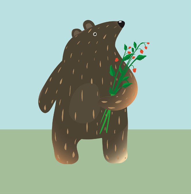 Illustration eines fürsorglichen Bären