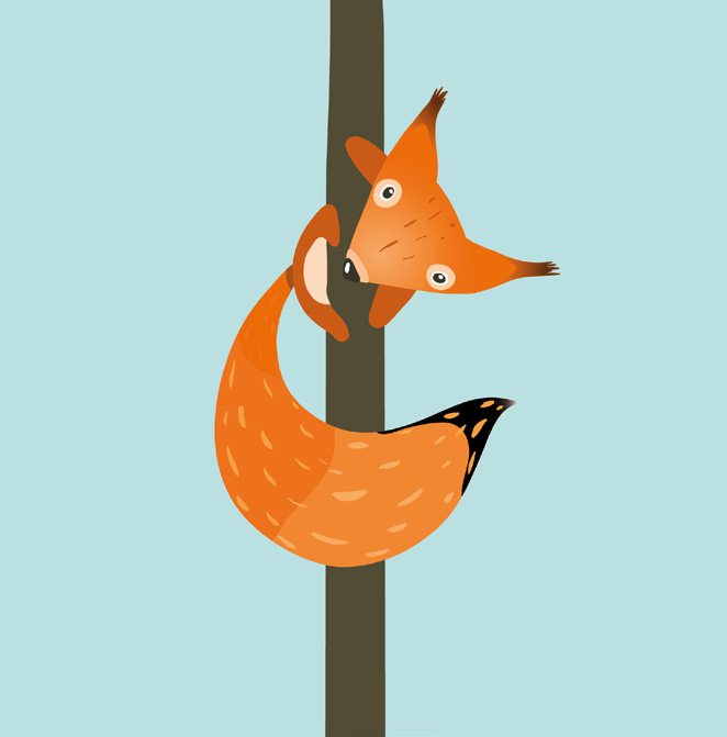 Illustration eines flinken Eichhörnchens